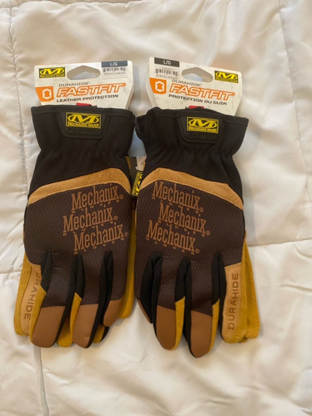 Men's FastFit Leather Work Gloves in Brown/Black